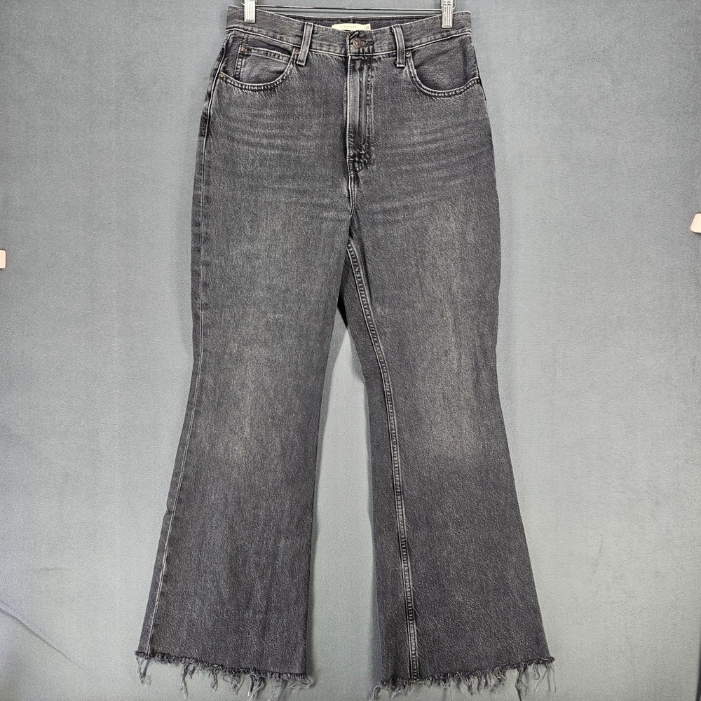 Levi's Washed Black Flare Jeans with Raw Hem